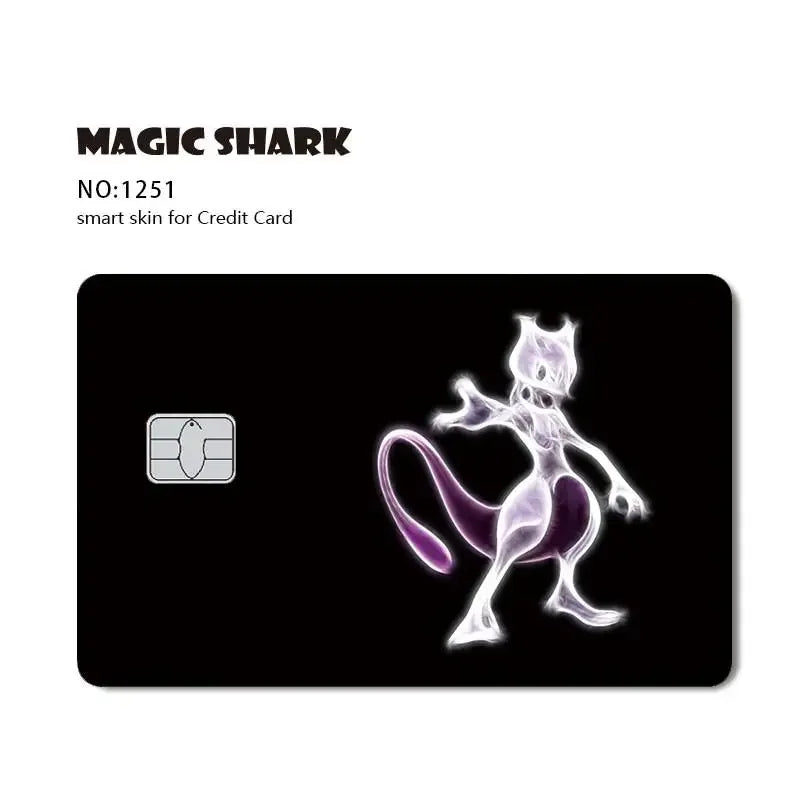 Magic Shark Ainime Pink Girl Rainbow Ring Watermelon Matte Film Cover Skin Sticker for Credit Card Bank Debit Bus Card