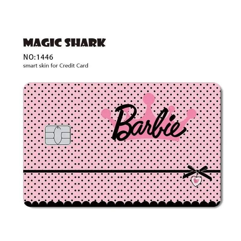 Magic Shark Ainime Pink Girl Rainbow Ring Watermelon Matte Film Cover Skin Sticker for Credit Card Bank Debit Bus Card