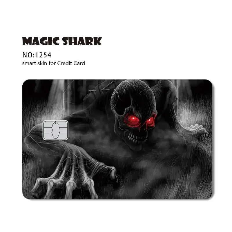 Magic Shark Ainime Pink Girl Rainbow Ring Watermelon Matte Film Cover Skin Sticker for Credit Card Bank Debit Bus Card