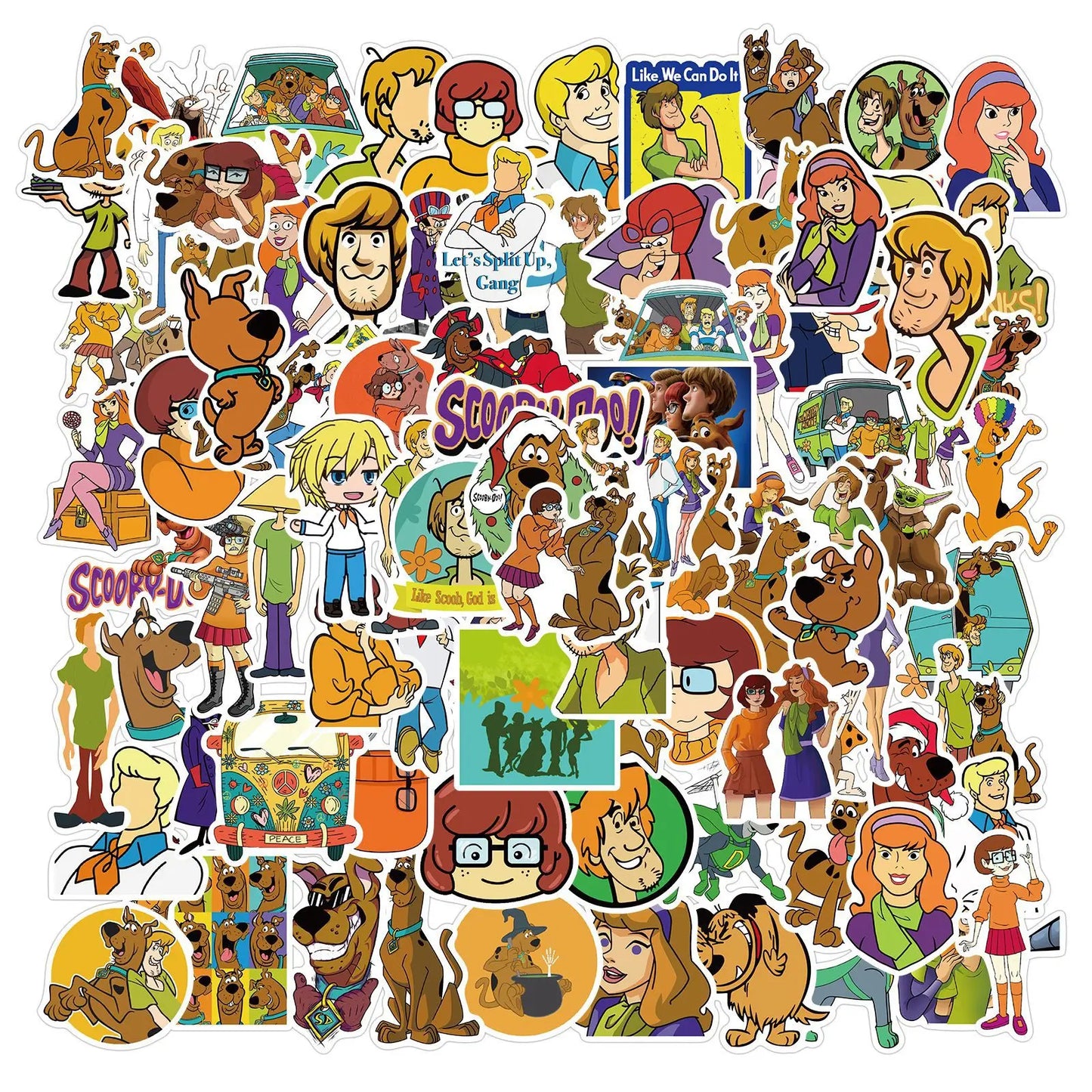 100Pcs Cute Scooby  Stickers DIY Stickers Scrapbooking Phone Luggage Skateboard Waterproof Decals