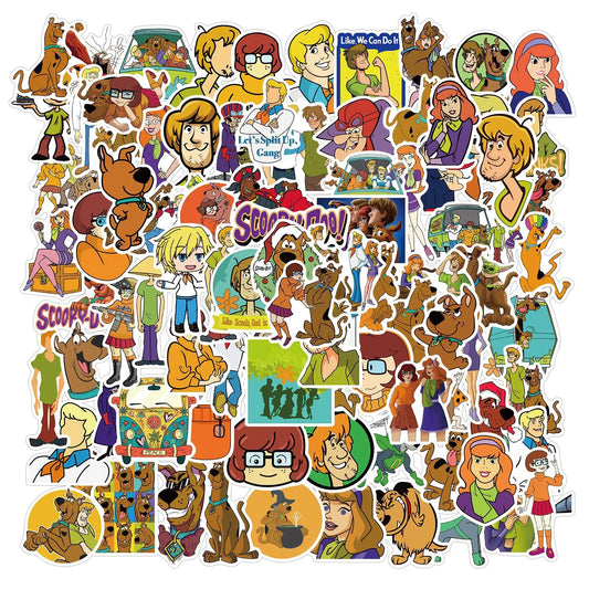 100Pcs Cute Scooby  Stickers DIY Stickers Scrapbooking Phone Luggage Skateboard Waterproof Decals