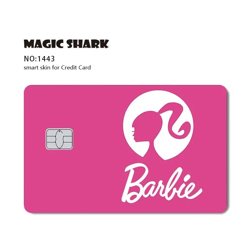 Magic Shark Ainime Pink Girl Rainbow Ring Watermelon Matte Film Cover Skin Sticker for Credit Card Bank Debit Bus Card