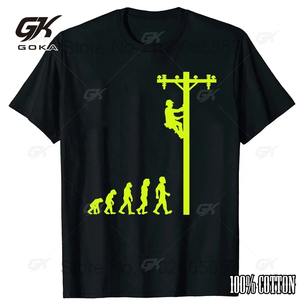 Mens Electrician Cotton T-Shirt Stay Grounded Funny Nerd Engineer Gift T Shirt Normal Short Sleeve Man Tops Tees Cotton Mens