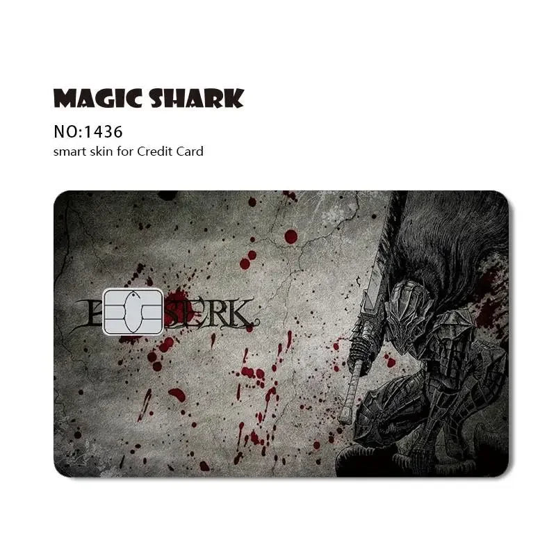 Magic Shark Ainime Pink Girl Rainbow Ring Watermelon Matte Film Cover Skin Sticker for Credit Card Bank Debit Bus Card