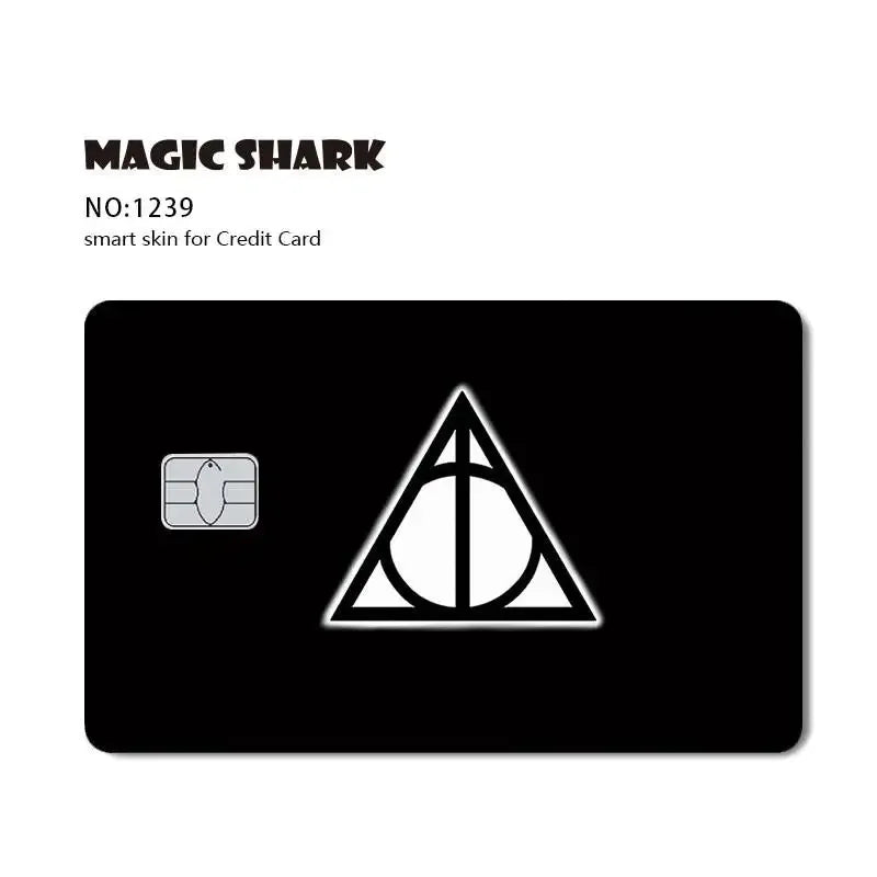 Magic Shark Ainime Pink Girl Rainbow Ring Watermelon Matte Film Cover Skin Sticker for Credit Card Bank Debit Bus Card