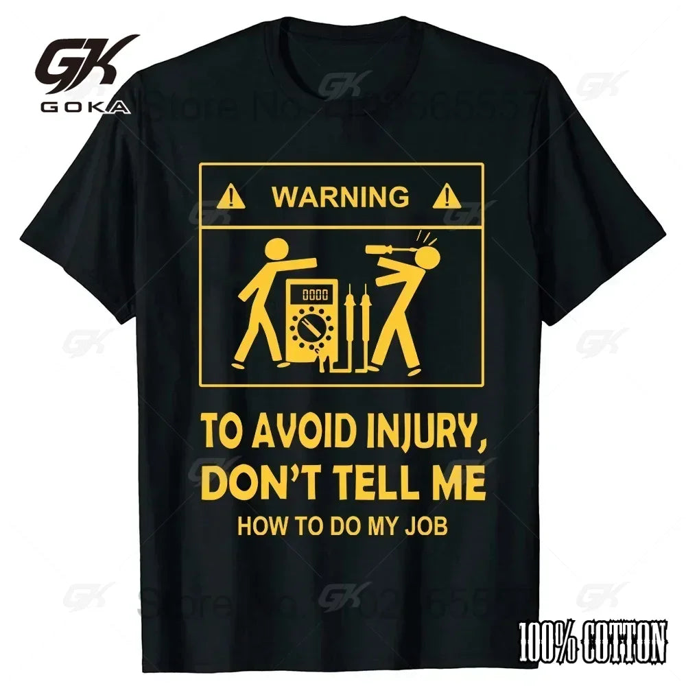 Mens Electrician Cotton T-Shirt Stay Grounded Funny Nerd Engineer Gift T Shirt Normal Short Sleeve Man Tops Tees Cotton Mens