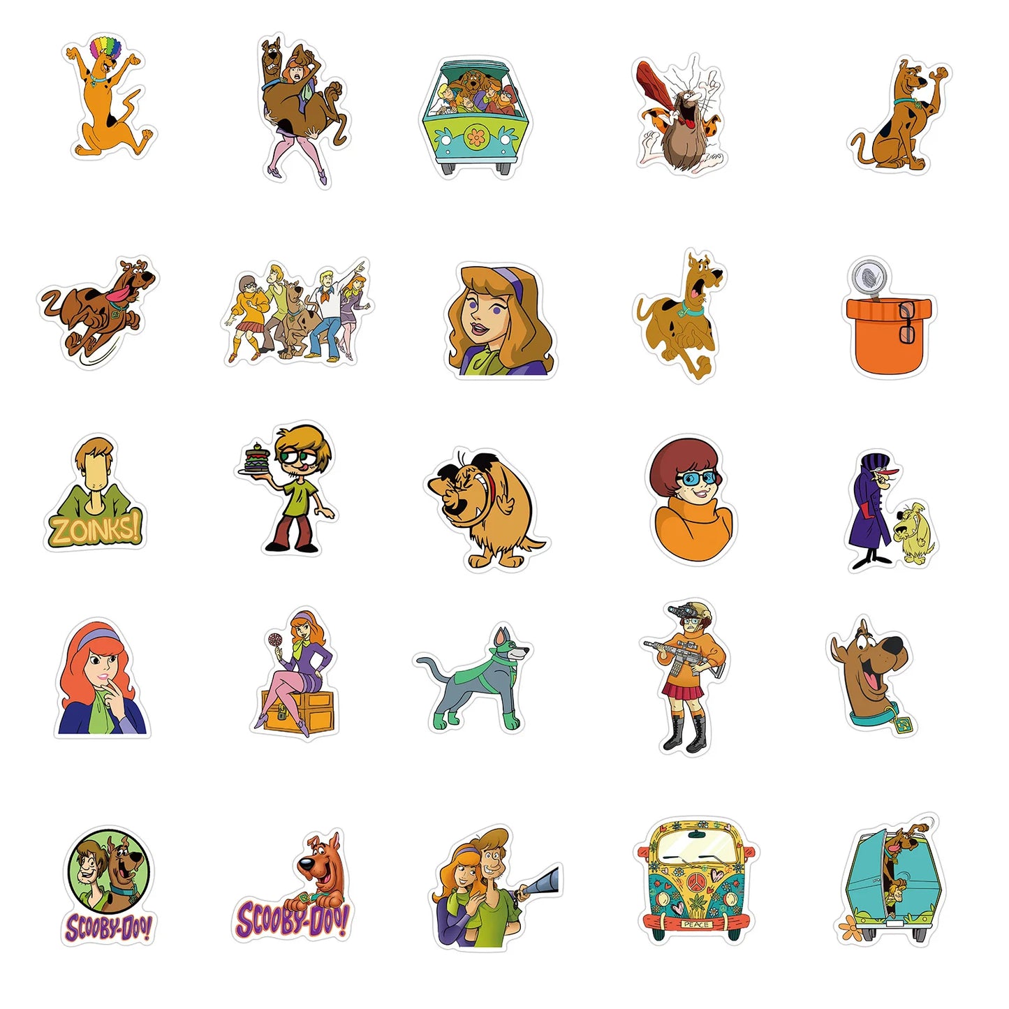 100Pcs Cute Scooby  Stickers DIY Stickers Scrapbooking Phone Luggage Skateboard Waterproof Decals