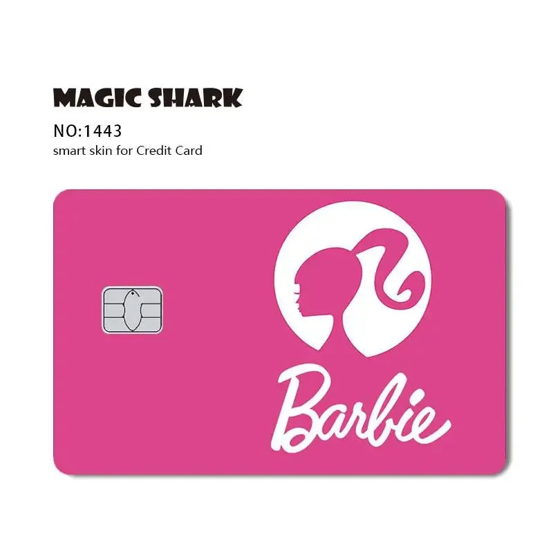 Magic Shark Ainime Pink Girl Rainbow Ring Watermelon Matte Film Cover Skin Sticker for Credit Card Bank Debit Bus Card