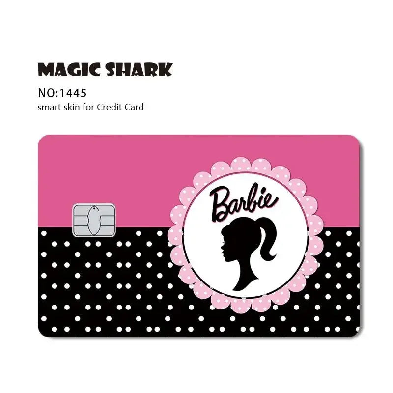 Magic Shark Ainime Pink Girl Rainbow Ring Watermelon Matte Film Cover Skin Sticker for Credit Card Bank Debit Bus Card