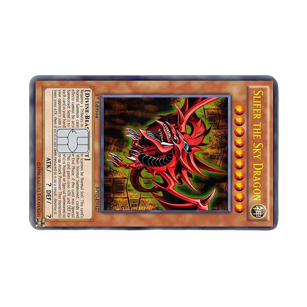 Yugioh Anime Bank Credit Cards Pass Stickers  Yu Gi Oh Decoration Waterproof Scratch Resistant Stickers Gifts