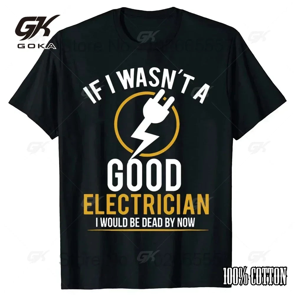 Mens Electrician Cotton T-Shirt Stay Grounded Funny Nerd Engineer Gift T Shirt Normal Short Sleeve Man Tops Tees Cotton Mens