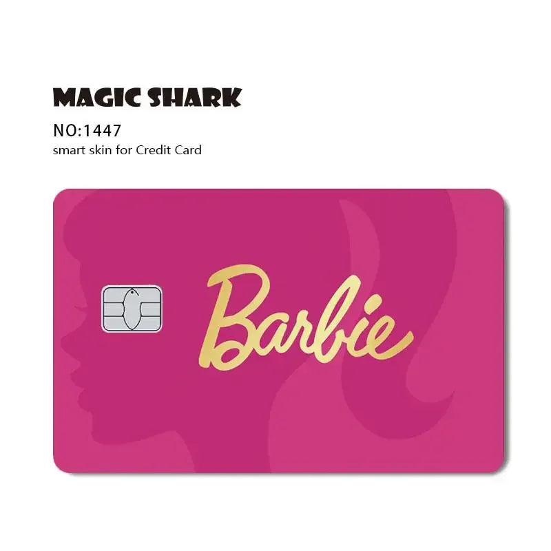 Magic Shark Ainime Pink Girl Rainbow Ring Watermelon Matte Film Cover Skin Sticker for Credit Card Bank Debit Bus Card