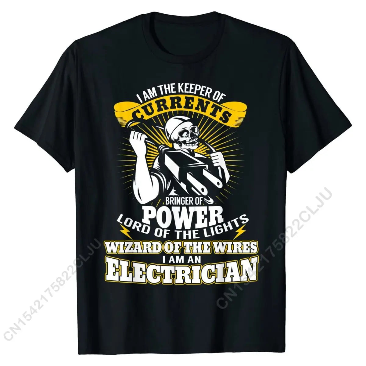 I Am The Keeper Of Currents Funny Electrician T Shirt T-Shirt Wholesale Simple Style Tops Tees Cotton T Shirt For Men Casual