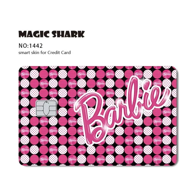 Magic Shark Ainime Pink Girl Rainbow Ring Watermelon Matte Film Cover Skin Sticker for Credit Card Bank Debit Bus Card