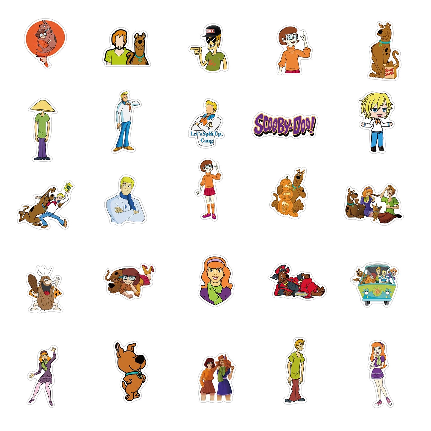 100Pcs Cute Scooby  Stickers DIY Stickers Scrapbooking Phone Luggage Skateboard Waterproof Decals