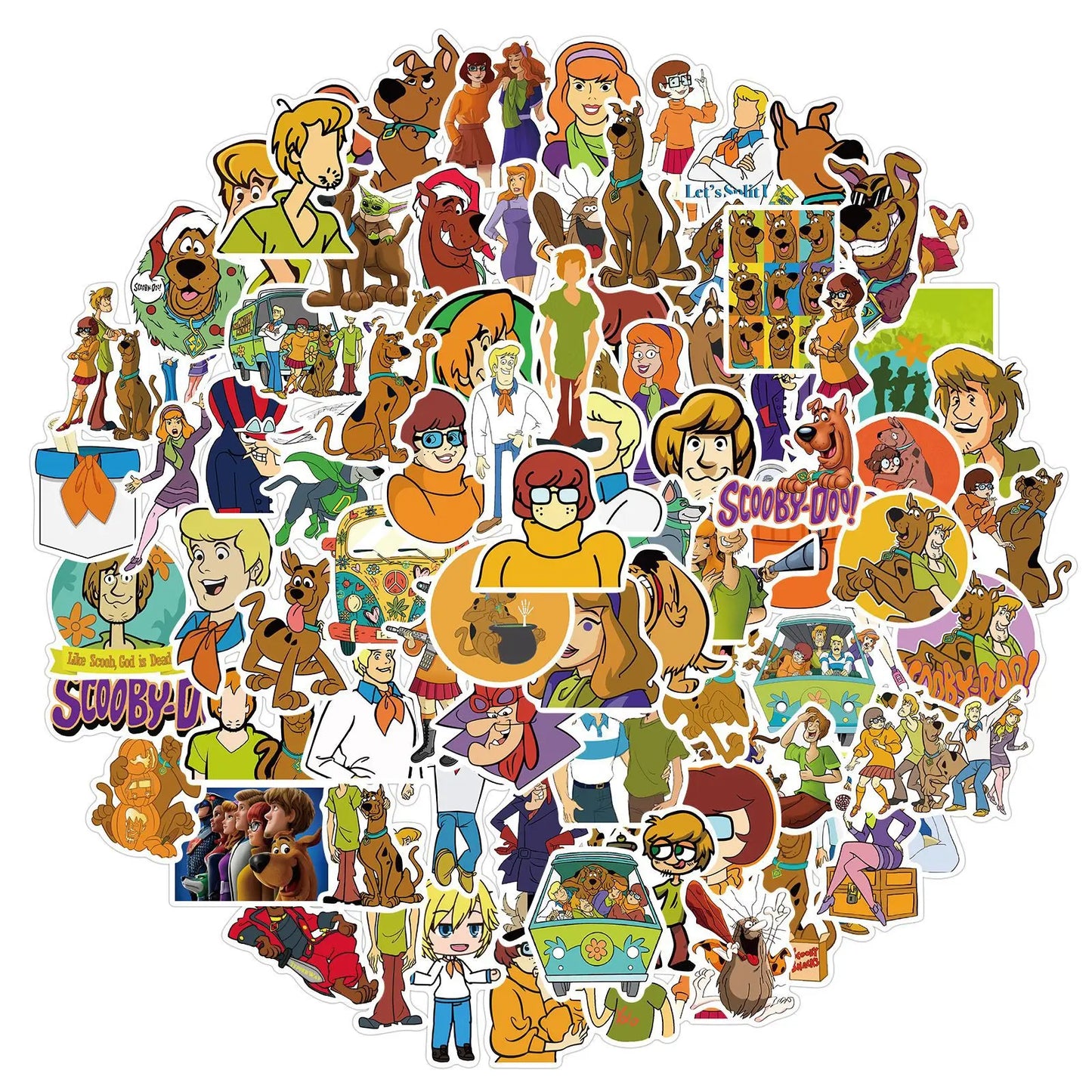 100Pcs Cute Scooby  Stickers DIY Stickers Scrapbooking Phone Luggage Skateboard Waterproof Decals