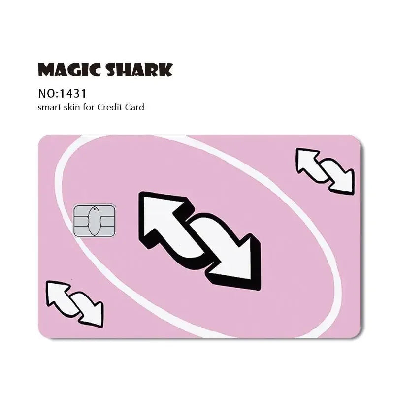 Magic Shark Ainime Pink Girl Rainbow Ring Watermelon Matte Film Cover Skin Sticker for Credit Card Bank Debit Bus Card