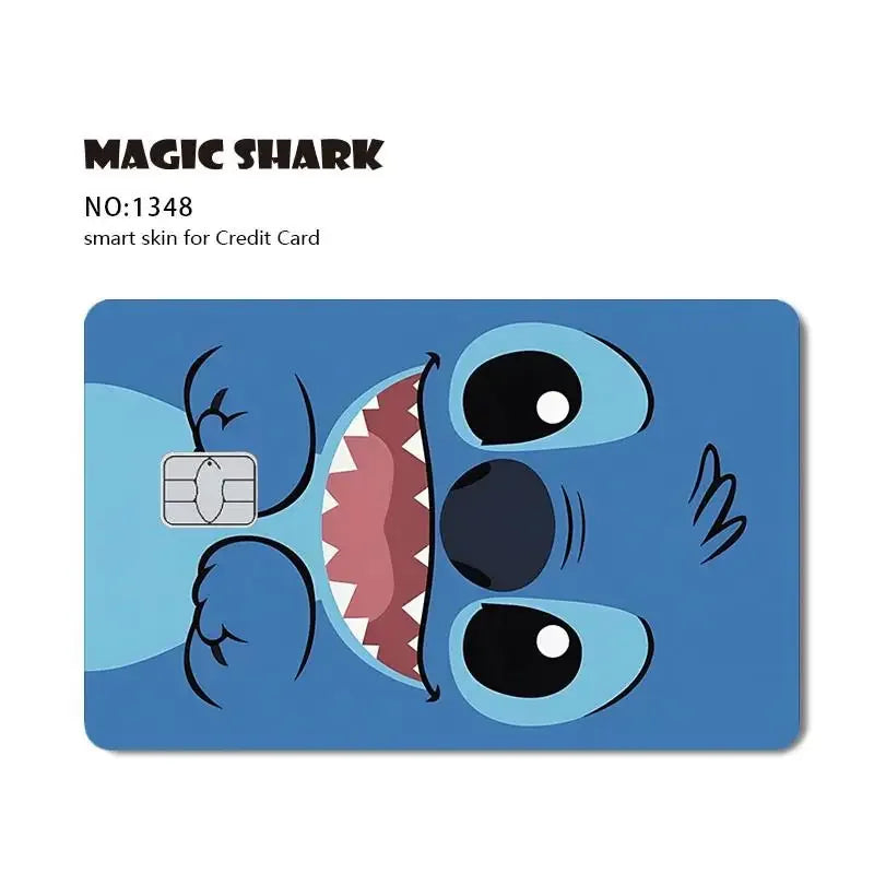 Magic Shark Ainime Pink Girl Rainbow Ring Watermelon Matte Film Cover Skin Sticker for Credit Card Bank Debit Bus Card