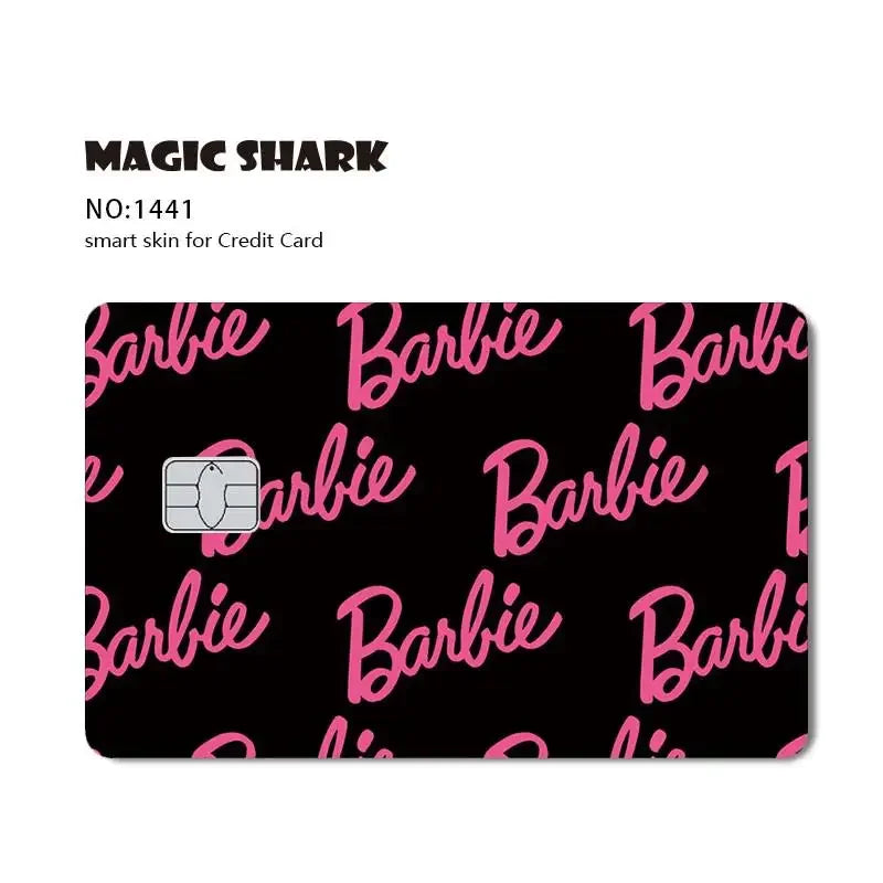 Magic Shark Ainime Pink Girl Rainbow Ring Watermelon Matte Film Cover Skin Sticker for Credit Card Bank Debit Bus Card