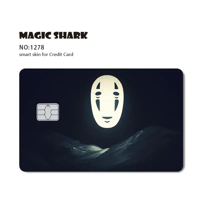 Magic Shark Ainime Pink Girl Rainbow Ring Watermelon Matte Film Cover Skin Sticker for Credit Card Bank Debit Bus Card