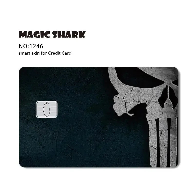 Magic Shark Ainime Pink Girl Rainbow Ring Watermelon Matte Film Cover Skin Sticker for Credit Card Bank Debit Bus Card